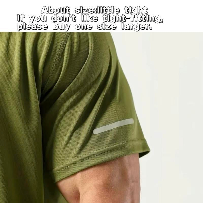 Men'S Muscle Moisture Wicking Shortsleeve Athletic T-Shirt Solid Color Versatile Casual Workout Essentials Hoodie-Beige Plain Springtok Activewear Training Menswear